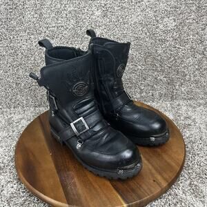 Milwaukee Leather Men’s Size 8.5 Classic Black Motorcycle Riding Boots MBM9076